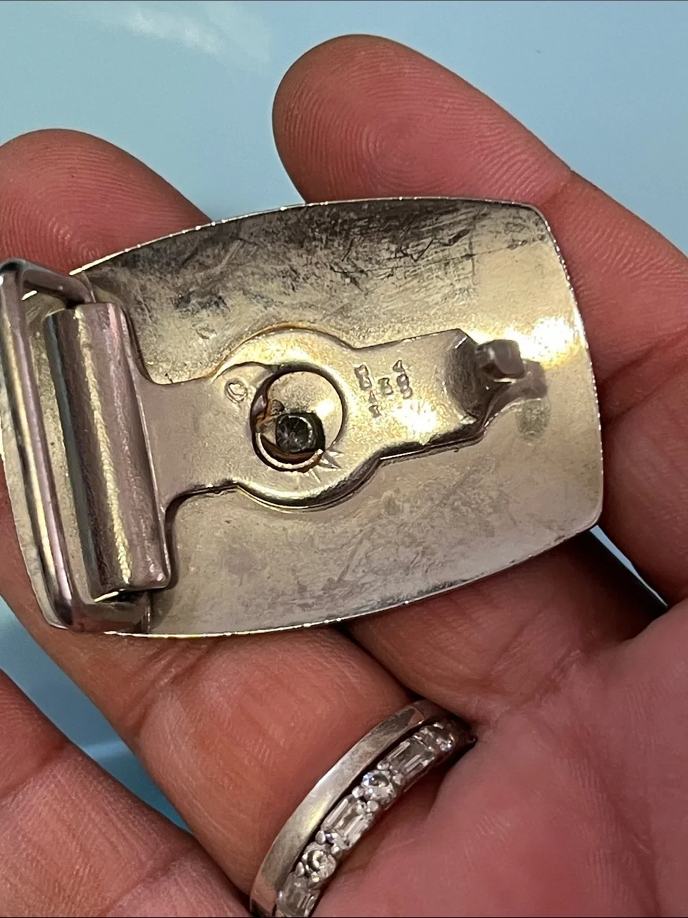 Vintage Rose Gold Belt Buckle with Brass Horse Head